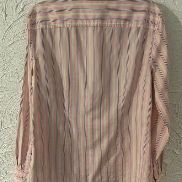 Tommy Hilfiger Ladies Pink Striped 100% Cotton Button Down Shirt Size Medium - Picture 2 of 5